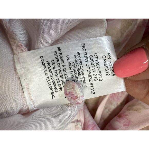 NWT For Love & Lemons Rhoda Pink Floral Puff Sleeve Blouse Size Small - Picture 8 of 12